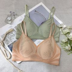夏季超薄款果凍條兔耳朵內衣女無痕聚攏大胸顯小收副乳防下垂文胸