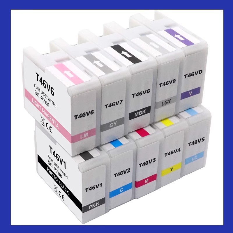 T46V墨盒P708打印机黑彩色墨水SC-P708 10色套