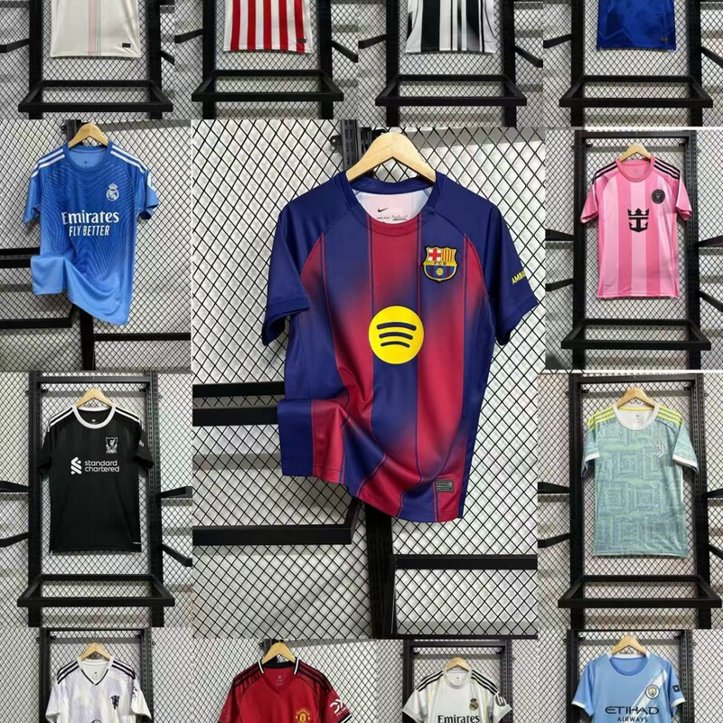 2526 Real Madrid Barcelona Miami Football Jersey Five Major Leagues Real Madrid Barcelona Short-Sleeved Football Jersey Sports