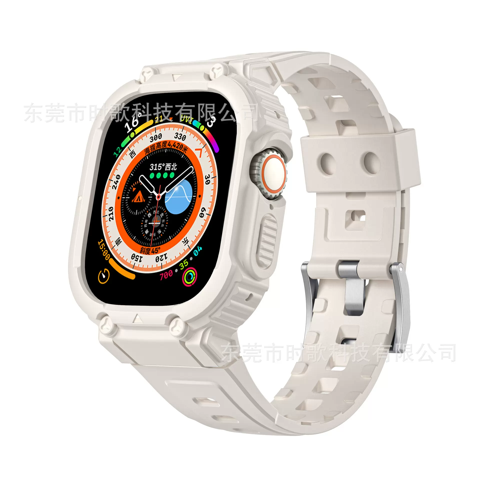 适用苹果4~11代手表带纯色TPU applewatchUltra349mm一体表带新款