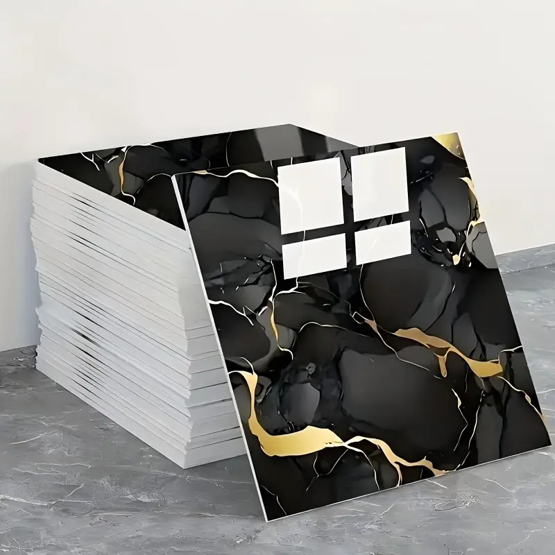 大理石墙贴自粘仿瓷砖墙贴纸卫生间客厅遮丑墙板防水防潮墙纸跨境