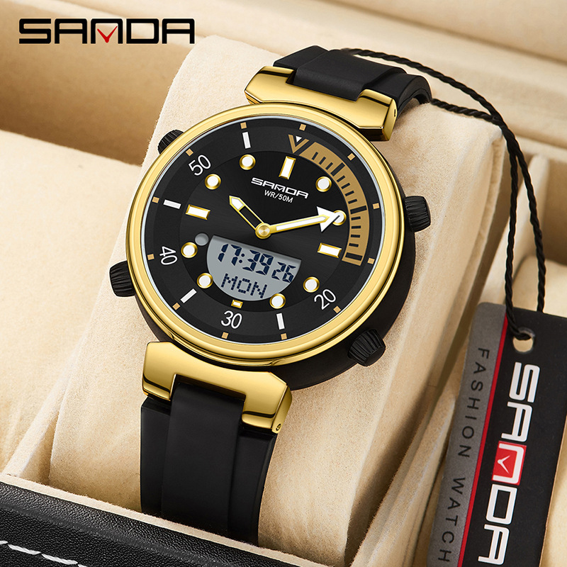 SANDA nuevo reloj de alarma de moda luminosa todo partido 3122 reloj electrónico multifuncional reloj para niños y niñas