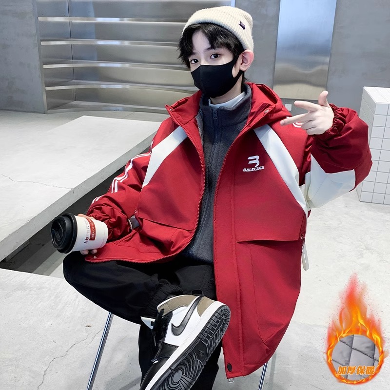 (2개) 어린이 소년 코트 3 대 1 재킷 겨울 옷 새로운 스타일 큰 어린이 면화 패딩 러시 옷 HUZHOU ZHILI