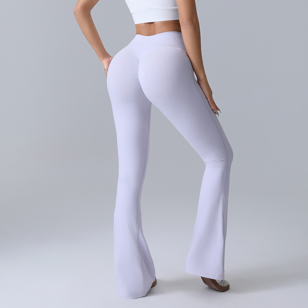 [Personalización] Pantalones de yoga transfronterizos de cintura alta y microlámicas Pantalones deportivos de gimnasio Pantalones delgadas