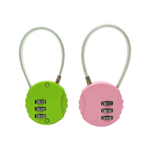503B outdoor travel waterproof anti-theft soft steel wire metal small lock gym wardrobe lock password lock padlock