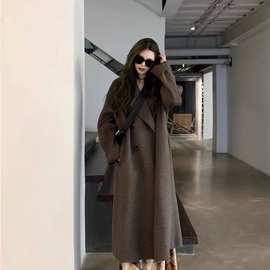 毛呢外套2025年新款女超好看风衣中长款小个子秋冬加厚大衣感