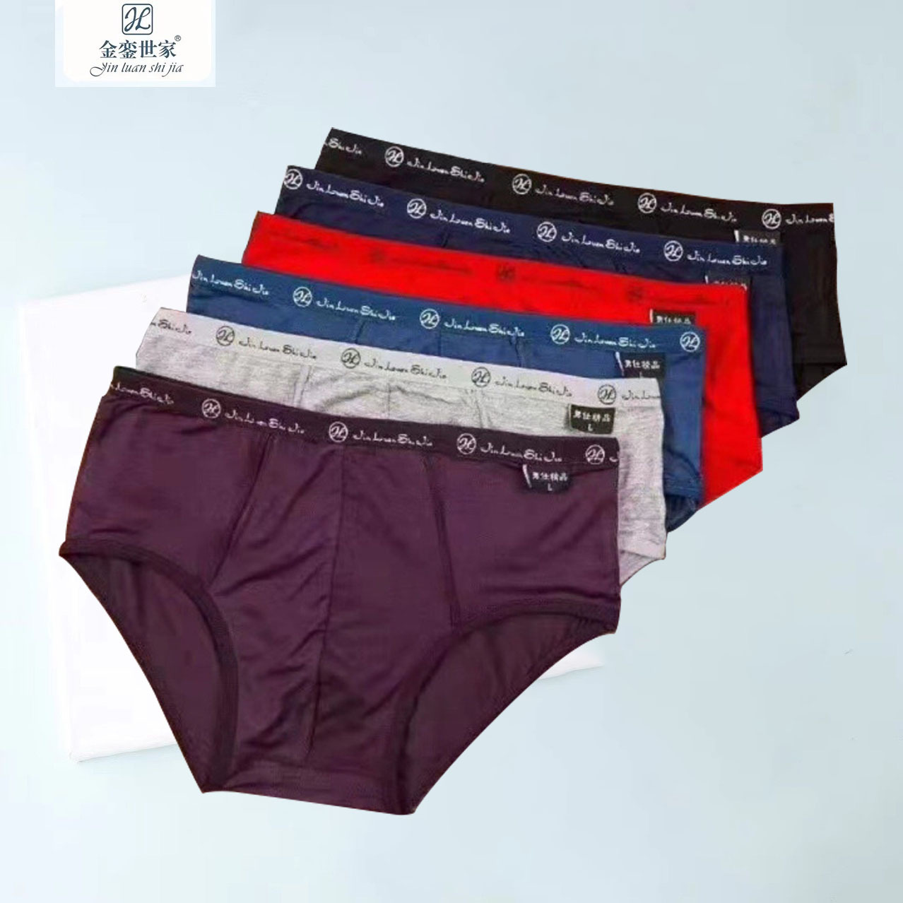 Jinluan Aristocratic Family 666 Modal Men's Briefs Elastic Mid-waist Breathable Letter Waist Fashion Bamboo Fiber Wholesale