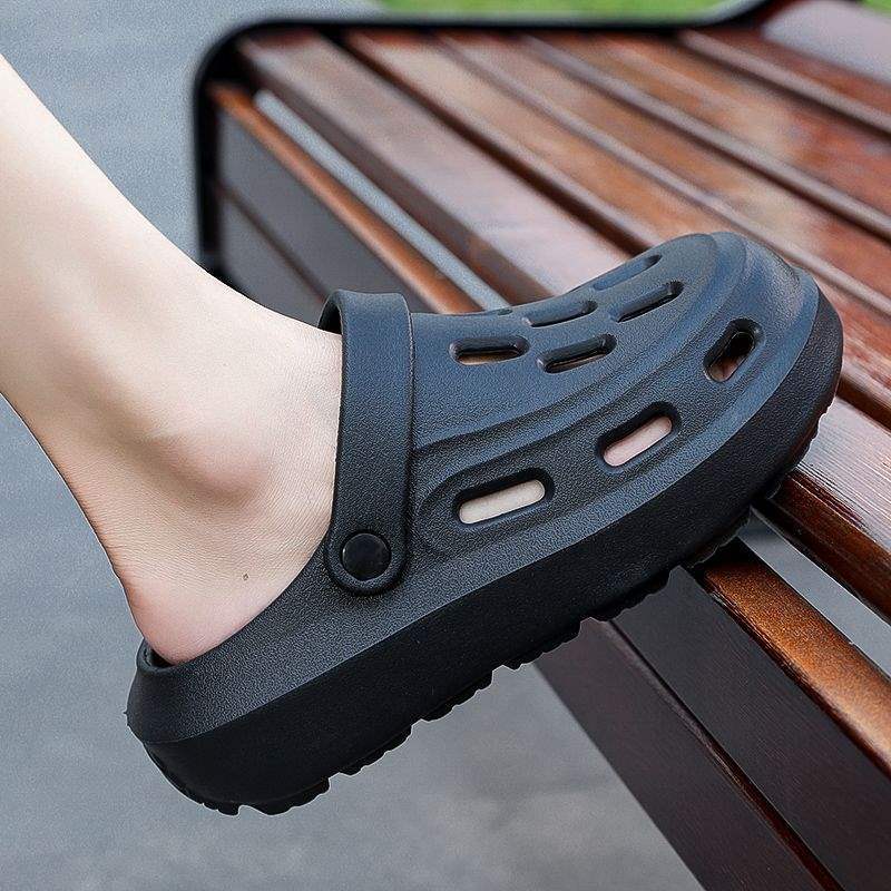 Height-Increasing and Thickened Men's Summer Trendy Clogs with Hollowed-Out Breathable Design