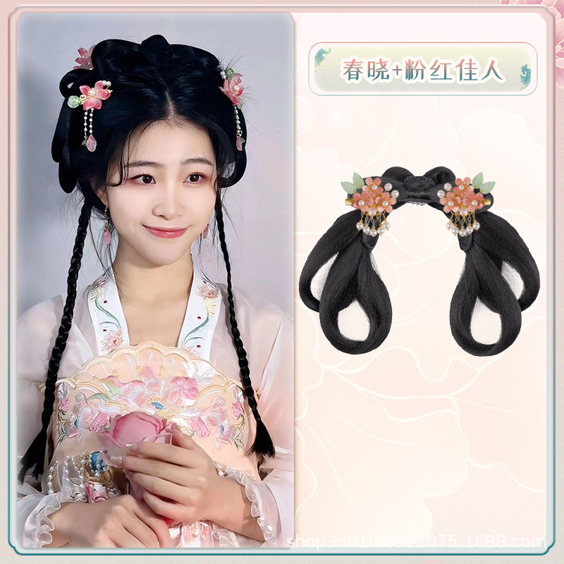 Chunxiao 부드러운 헤어 롤빵 핑크 뷰티 헤어 액세서리 쌍