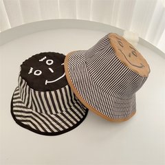 2023春秋新款兒童漁夫帽 男女童笑臉盆帽 寶寶可愛遮陽帽 平頂帽