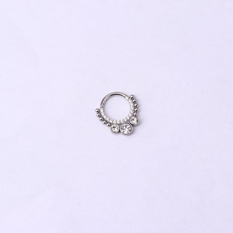 15g Weight Zircon Inlay Material Nose Ring Classification 316L Stainless Steel Material Geometric Pattern Unisex Gender Fashion Style Waterproof Non Tarnish, Surgical Steel, Inlay Craft 316L Stainless Steel Zircon Geometric Waterproof Non Tarnish Surgical Steel Fashion Nose Ring For Unisex 5