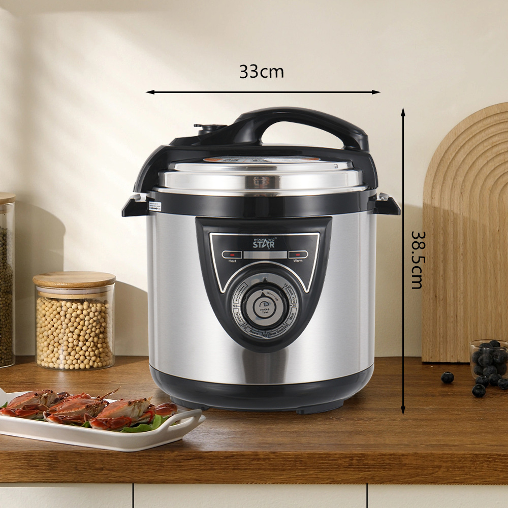 Winningstar estándar europeo estándar británico de acero inoxidable 6L sopa de cocina aislamiento multifuncional olla de arroz olla de presión eléctrica image 3