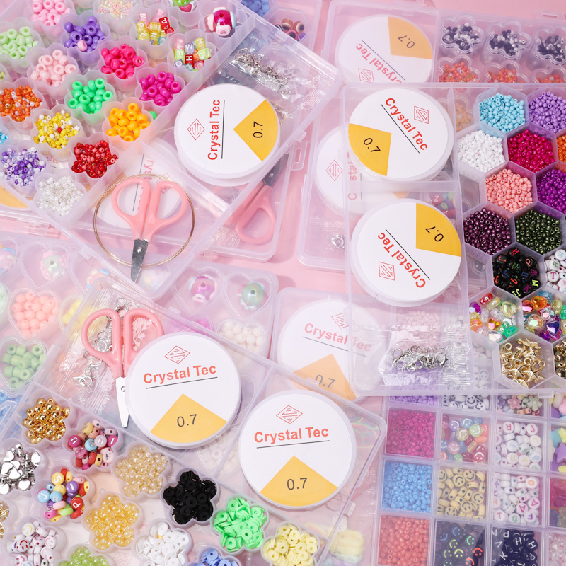 Fabricantes de cuentas de arroz de vidrio DIY en stock nuevas chicas hechas a mano con cuentas de juguetes de puzzle pulseras cuentas al por mayor