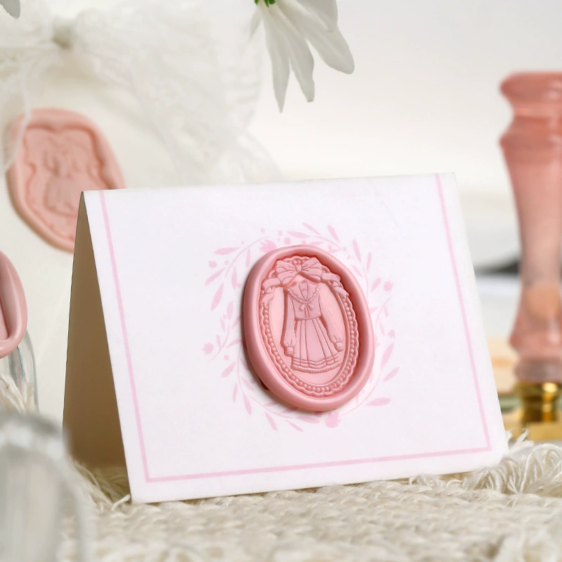 New product relief lacquer seal, copper head girl mind series literary cute girl Zhang head wholesale