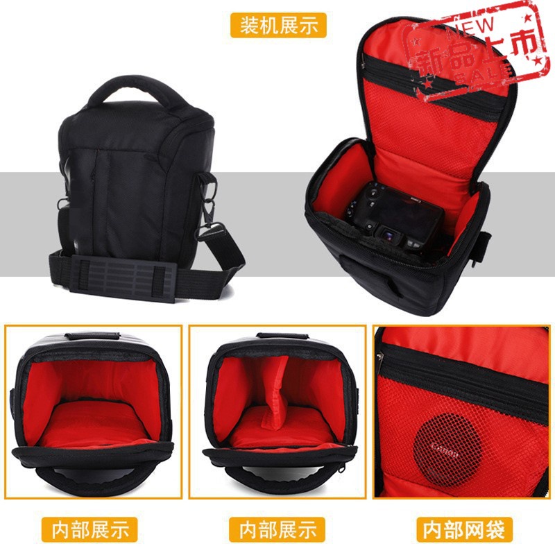 2024 새로운 핫 크로스 보더 캐논 삼각형 가방 크로스 바디 사진 가방 휴대용 삼각형 카메라 가방 니콘 SLR 내부