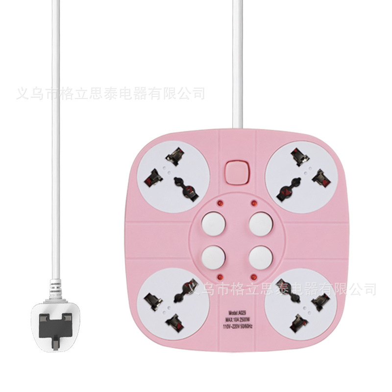 Gelistar跨境英规欧规插线板万能孔独立开关电源插座多功能排插