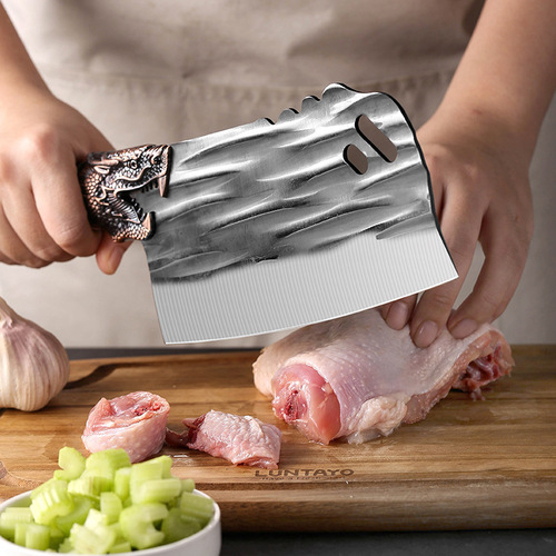 Running Jianghu Kitchen Knife Faucet Stainless Steel Forged Chopping Knife Street Stall Mode Bone Chopping Knife Kitchen Knife Wholesale