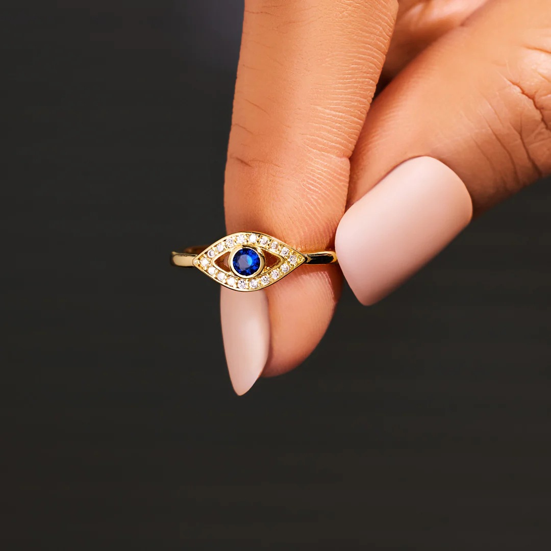 Elegant Lady Devil's Eye Sterling Silver Plating Inlay Zircon Rings display picture 6