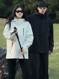 Outdoor sports three-in-one jacket for men, windproof and water-repellent, hiking polar down, removable liner for women