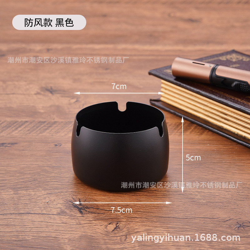 Cenicero de acero inoxidable dorado grueso, resistente y elegante, ideal para bar o cafetería, venta directa de fábrica