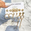 Retro earrings, advanced set, metal jewelry, European style, high-quality style, wholesale