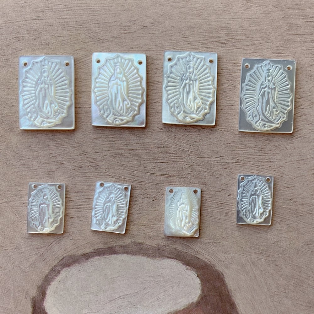 10 PCS/Package Quantity 10 PCS/Package Shell Our Lady Of Guadalupe Pendant