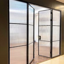 潮盛定制極窄法式復古鋁合金老鋼門隔斷長虹玻璃客廳陽台對開門定