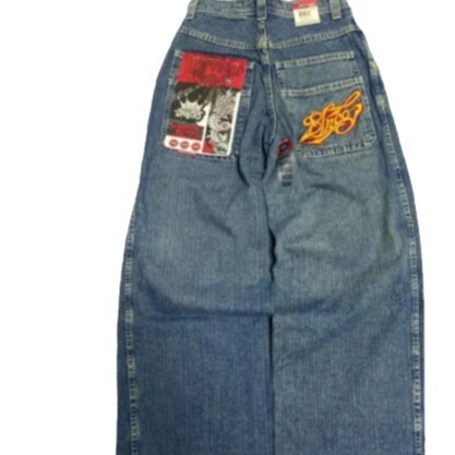 2024 new cross-border factory direct US style hip hop high street wide leg jeans Harajuku y2k hip hop