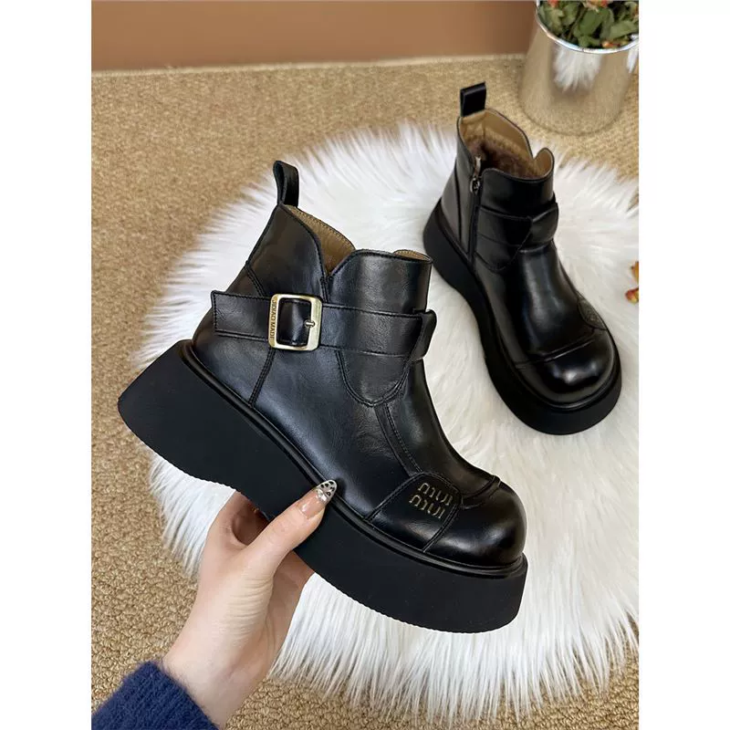 Martens, зимние полусапожки на платформе, теплые, английский стиль, приталенные