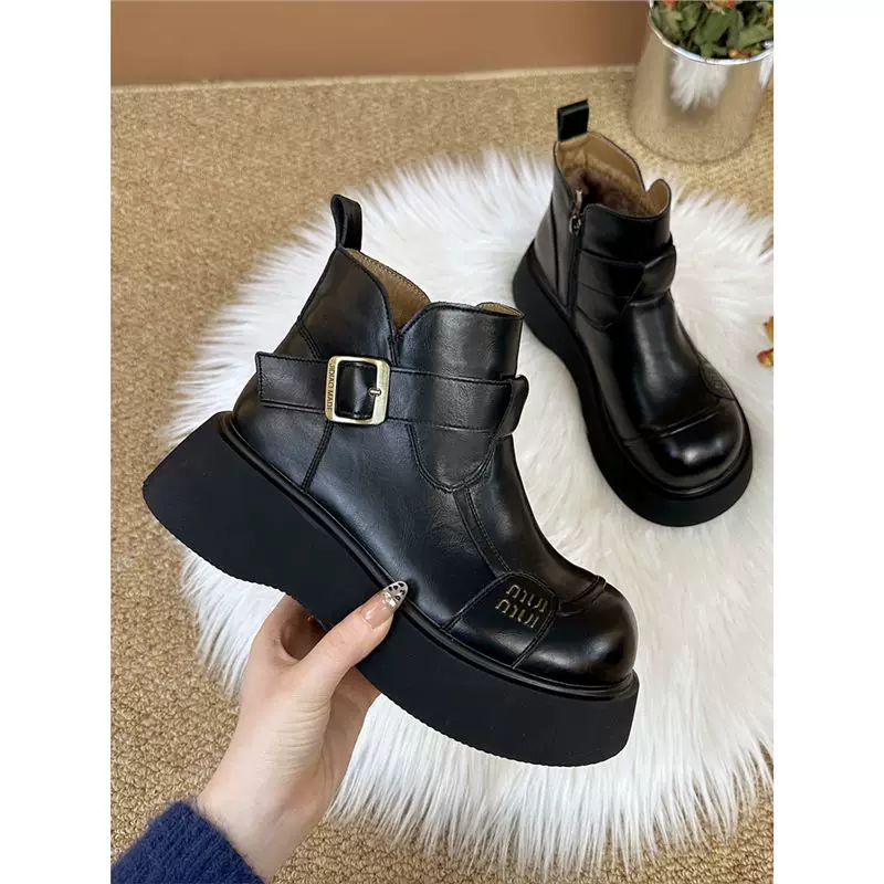 Martens, зимние полусапожки на платформе, теплые, английский стиль, приталенные