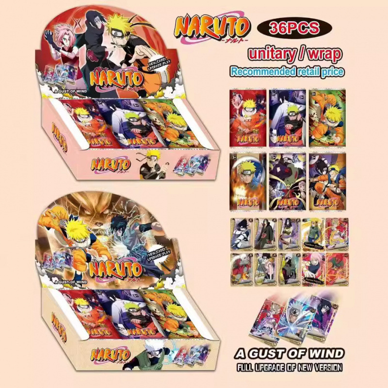 English Version of Cards Dragon Ball, Naruto, Demon Slayer, One Piece Export Foreign Trade 36 Pieces Cross-Border Hot Selling Factory Direct Sales English Version of Cards Dragon Ball, Naruto, Demon Slayer, One Piece Export Foreign Trade 36 Pieces Cross-Border Hot Selling Factory Direct Sales