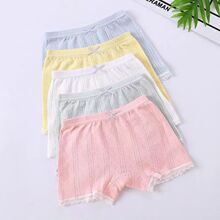 儿童平角内裤女童四角裤短裤女宝宝透气纯棉花边无骨缝安全裤夏