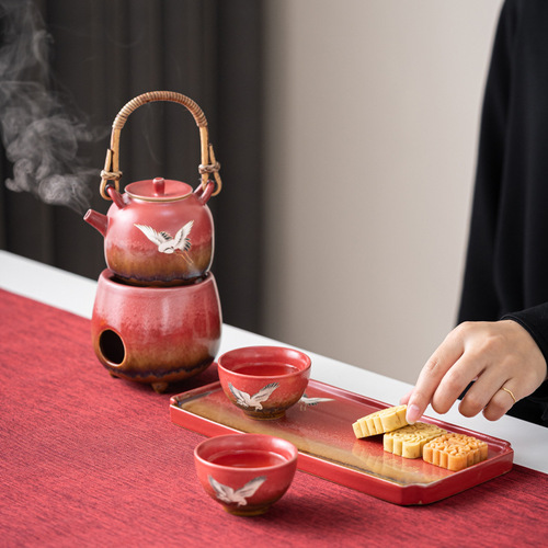 Forbidden City Hong Ruihe teapot candle charcoal fire stove tea stove full set indoor charcoal stove alcohol stove tea stove set