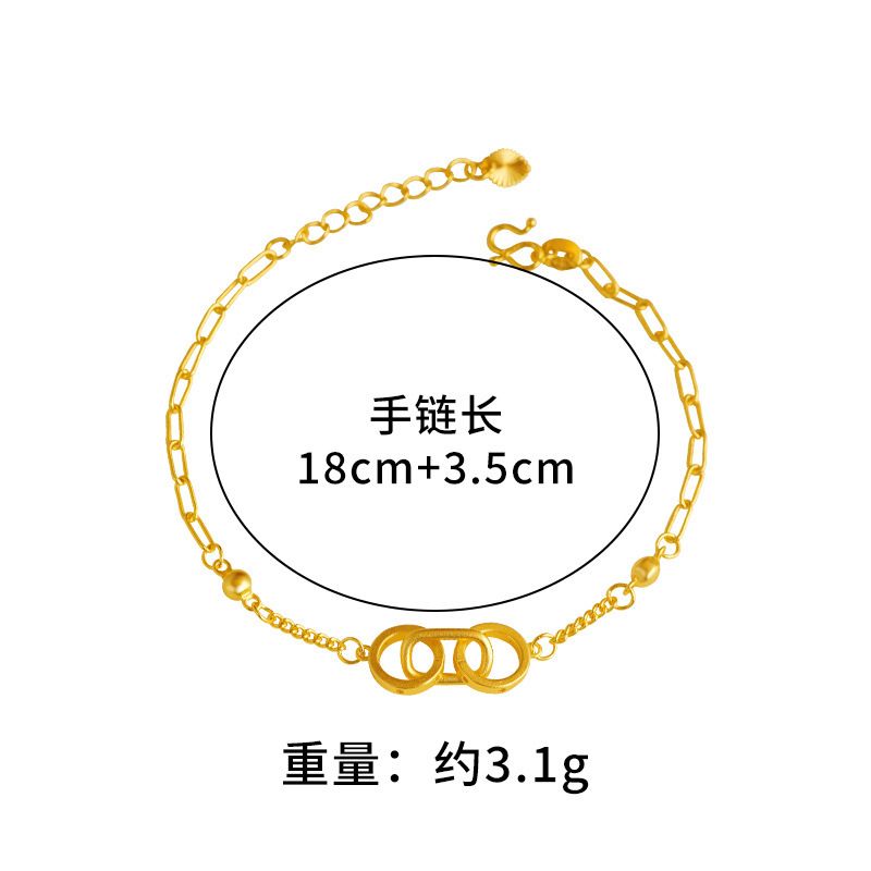 Nuevo anillo de aleación de cobre hebilla pulsera de mujer clásico todo partido joyería extensión cadena anillo hueco fábrica al por mayor