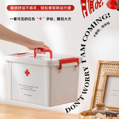 Quna medicine box for home use large capacity medical box epidemic prevention package medicine storage first aid small storage box large medicine box