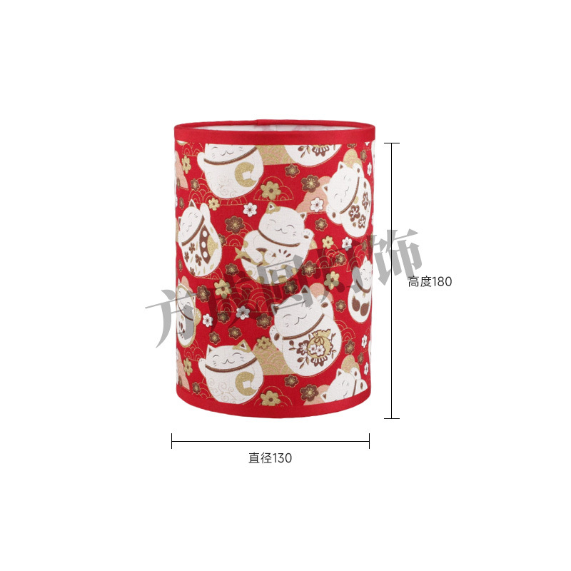 Nuevo producto Pantalla de lámpara de tela Patrón de impresión rojo chino Lámpara de escritorio de dormitorio Lámpara de pared Lámpara de pie Pantalla redonda