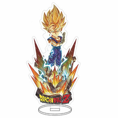 A collectible figure of Goku, Vegeta, Android 18, Master Roshi, and Krillin from Dragon Ball Z.