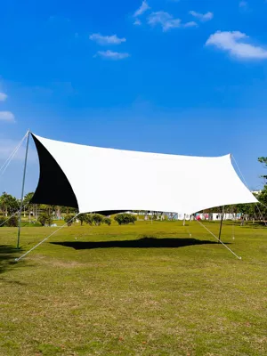 Outdoor Thickened Butterfly-Shaped Canopy with Black Glue Coating for Sun Protection and Rainproofing, Suitable for Camping and Commercial Use, Off-White Tent That Is Not Easy to Tear and Can Add Logo (Avtomobil yan çətirləri)
