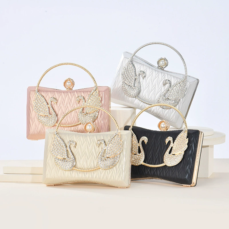 Плечевая сумка Swan из экокожи, европейский стиль, клатч с лебедями, 18,5×6×15,5 см
