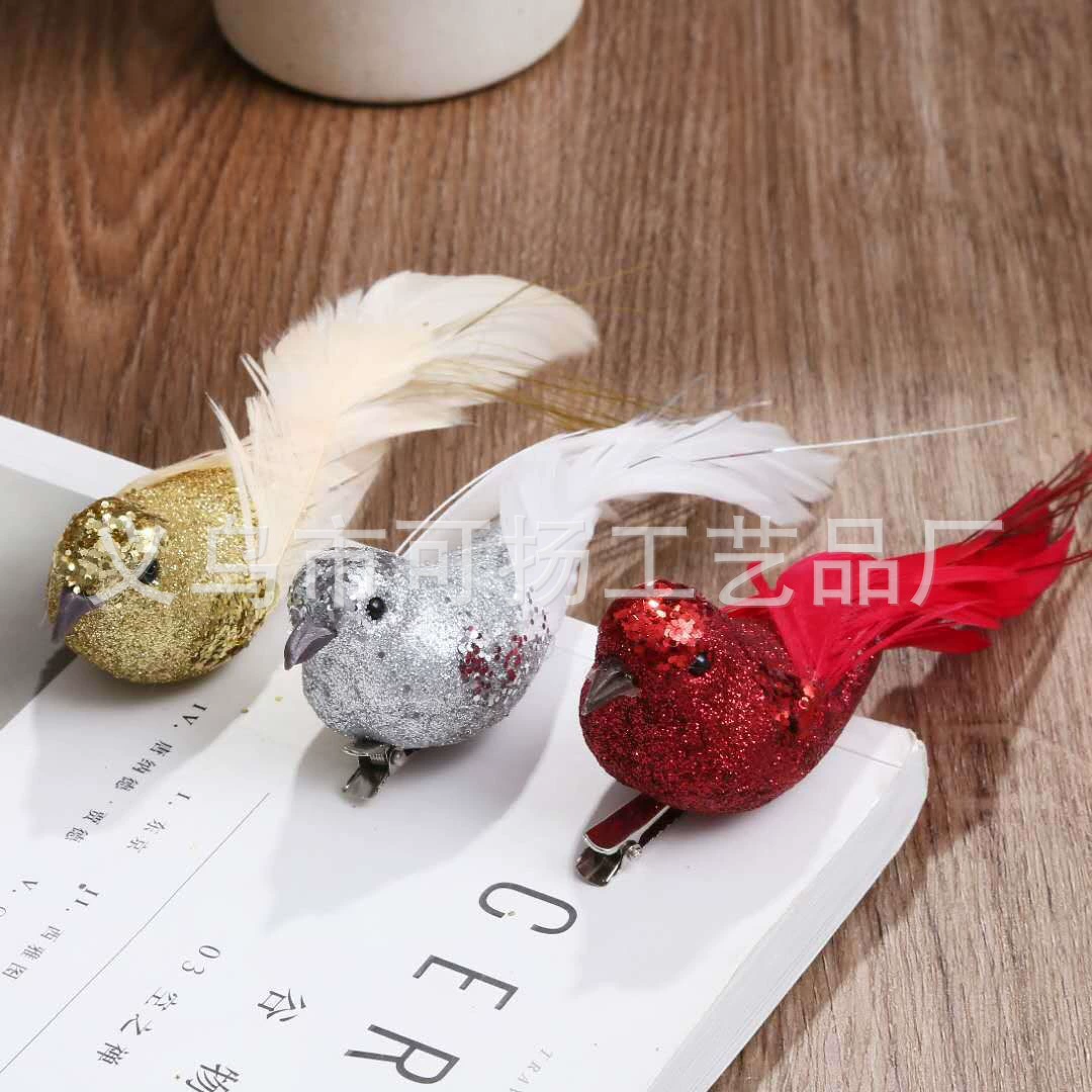 Искусственные птицы из пены, декоративные модели птиц, рождественские товары, поделки, искусственные перья для декора, оптом