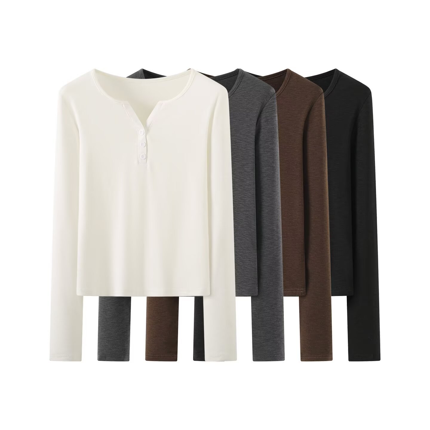 2026 Autumn/Winter New Arrival for Women's Export Clothing: European and American Style Fashionable Casual Simple V-Neck Elegant Base Layer Top