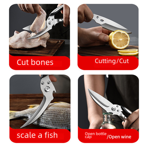 Kitchen Shears Powerful Chicken Bone Shears Multifunctional Sharp Bone Shears Chicken Bone Scissors Home Use Stainless Steel