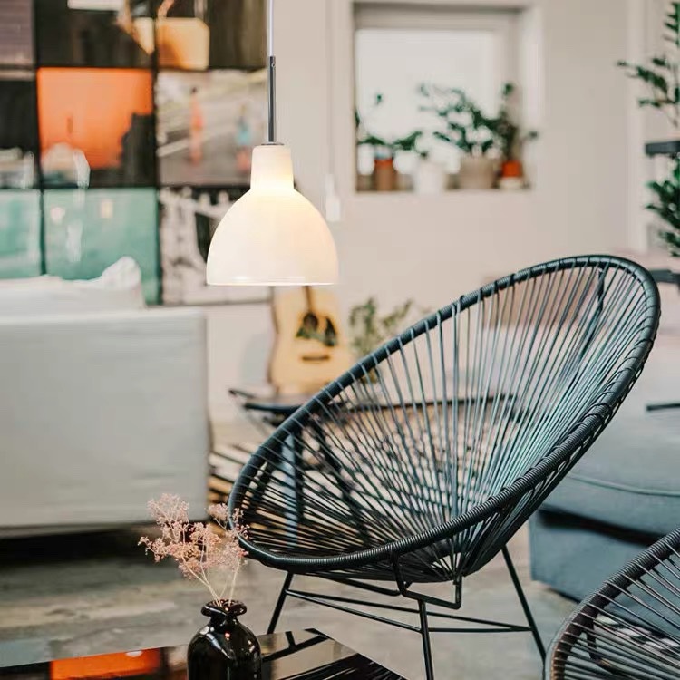 北歐戶外鐵藝單人椅藤椅茶几三件套創意休閒 陽台小桌椅 網紅組合