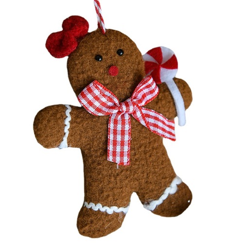 Cross-border new product Christmas tree brown gingerbread man fabric pendant Christmas decoration scene decoration decoration wholesale