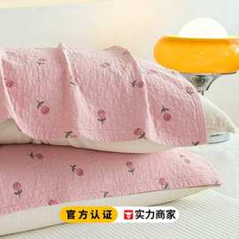 纯棉纱布枕巾高档柔软枕头巾成人防滑不掉毛新款学生情侣全棉盖巾