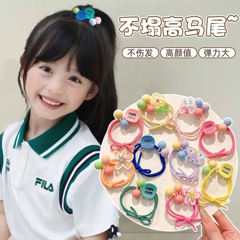 2025 nueva mariposa cuerda de cabello niñas atadas bolas correa de cabello no daña cabello alto valor de la cara cuerda de cabello joyería para el cabello de niña