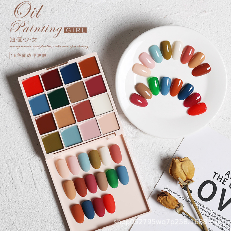 16 colores pintura al óleo chica