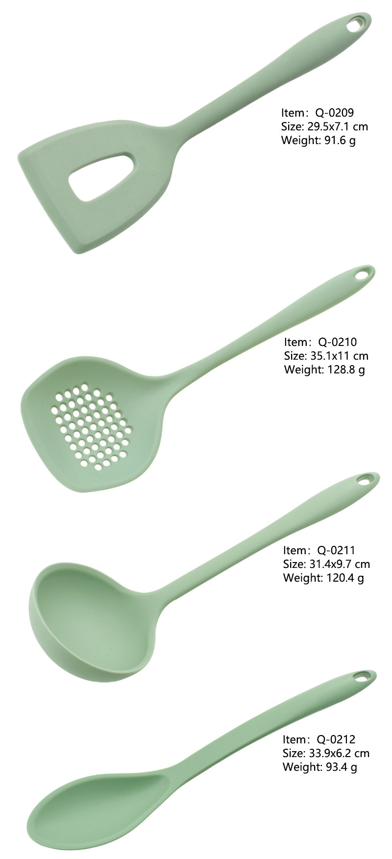 Silikon mutfak eşyaları seti yeşil silikon Çin spatula silikon yiyecek klipsi çok fonksiyonlu klip ikisi bir arada silikon klip silikon