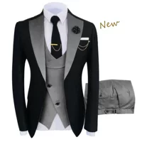Мужской комплект, костюм, для импорта, 3 предмета, slim fit