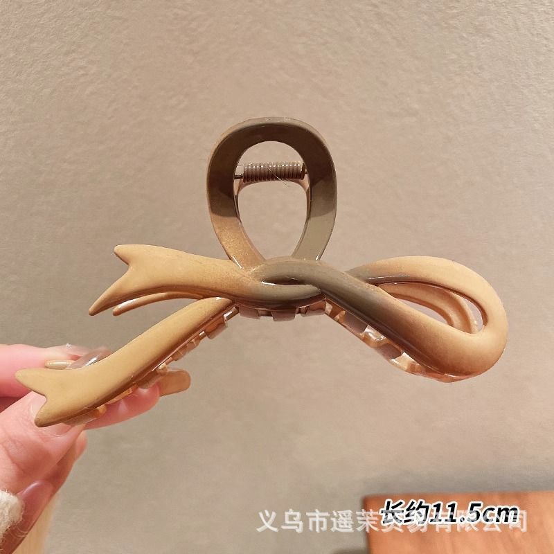 咖色磨砂抓夹女2025年新款发夹后脑勺大号发量多鲨鱼夹子发卡头饰|undefined
